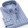 6XL 7XL 8XL 9XL 10XL Grote Maat Plaid Lange Mouw Lente Merk Kleding Casual Jeugd Heren Losse Zak Katoenen Shirt 240312