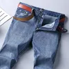 Spring Autumn Men Classic Jeans Business Fashion Straight Regular Blue Stretch Denim Trousers Mens Smart 240305
