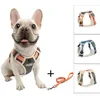 Tuff Hound Nylon Dog Harness No Pull Harness Dog French Bulldog Justerbar mjuk valp Harness Vest Dog Leash Set Pet Accessories Q227V