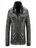 Mężczyzna USA rozmiar Pu Coats Biker Faux skórzana moda odzieży wierzchnia kurtki motocyklowe stojak na zamek błyskawiczne Pockets Men039s fur 1686833