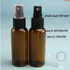 50st/Lot Empty 50 ml Plastic Spray Bottle Amber 5/3oz Parfym med Atomizer Cosmetic Container Refillerable Containerhood qty Emrgn