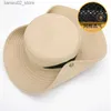 Wide Brim Hats Bucket Hats Mens Fishing Bucket Hat Anti-UV Fishermans Hat Panama Outdoor Sun Protection Hats For Women Boonie Hat Wholesale Q240312