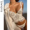 Ellolace Fancy Lingerie Kanten Ruches Transparante Beha Borduren Vrouwelijk Ondergoed Hoge Kwaliteit Naadloze Sexy Outfits Voor Vrouw 240305