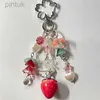 Keychains Lanyards Cute strawberry bow keychain y2k coquettish fairytale lily of the valley keychain 2023 ldd240312