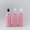 100 ml rosa Plastikflasche mit silberner Sprühpumpe, 100 CC Make-up-Unterabfüllung, kosmetische Wasserverpackungsflasche (50 Stück/Lot) Vteor