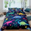 Ensembles de literie en Polyester imprimé dinosaure | Mignon dessin animé, ensembles de literie pour enfants, couvertures pour garçons, ensemble de linge de lit pour adolescents, King Size 240226