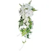 Bröllop brudbukett kaskadande vattenfall konstgjorda callalily elfenben vita innehav blommor kyrkan party dekoration aa220308274w