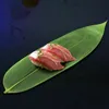 100pcs寿司皿飾る冷たい皿葉の飾り装飾ディスプレイトレイトレイ葉マットグリーン刺身ツール日本料理240304