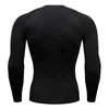 Camisa de compresión Camiseta para hombre Manga larga Top negro Fitness Protector solar Segunda piel Secado rápido Transpirable Casual largo 4XL 240308