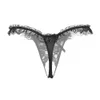 Lace Bikini Sexy Women's B G-Strings Transparent Thongs Underwear Female Erotic Lingerie Pearls Thong G String Briefs Panties For Sex ikini riefs