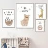 Gemälde Elefant Bär Giraffe Fauler Löwe Sonne Boho Wandkunst Leinwand Malerei Nordische Poster und Drucke Bilder Kinder Babyzimmer Deko270x