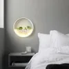 Wandleuchte, moderne LED-Rundleuchter für Schlafzimmer, Wohnzimmer, Dekoration, dekoriert mit Pflanzen und Steinen, Geschenk, Kunst-Dekoration, 310 W