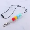 Keychains Teacher Lanyards for ID Badges Women Silicone Bead Holder Keys Chain Eesthetic Breakaway Teens Pärled Charm Gift