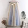 Skirts 2024 Women 7 Color Block Bow Tulle Ball Gown Skirt Elegant High Waist Fairy Mesh A-line For Spring Summer P274