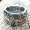 Handmake Coin Ring av Morgan Dollars Bröllop eller presentförsäljning för män eller kvinnor Jewelryus Size8-16260Z