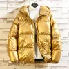 Women's Trench Coats 2024 Down Jacket Winter Glossy Silver/Black/Gold/Blue Hooded Parka Outwear Padded Female