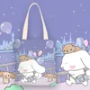 Bolsa feminina dos desenhos animados cinnamoroll kuromiins pequena bolsa de lona fresca um ombro portátil saco de moda simples