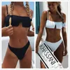 Women's Swimwear Bikini Set Design Swimsuit Nylon Fabric V Multicolor High Quality Solid Color A