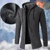Vestes pour hommes Superbe veste d'hiver Chapeau Couleur unie Manteau à manches longues Casual pour l'école