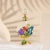 60 x15ml 요정 향수 병, 리필 가능한 장미 꽃 장식 병 Emply Crystal Glass 병 보석 에나멜 컨테이너 에센셜 오일 병