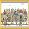 Street view castle home decor painting Handmade Cross Stitch Embroidery Needlework sets counted print on canvas DMC 14CT 11CT262I