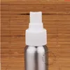 Promotion 10pcs / lot 30ml bouteille de parfum en aluminium femmes cosmétiques petit 1 / 2oz pot bouchon de pulvérisation conteneur atomiseur couvercle blanc packaginghood qt Kmkb