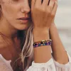 Bangle Irregular Natural Stone Bracelet Gold Color Beads Bangles For Women Men Cotton Handmade Braided Bracelet Anklet Beach Jewelry ldd240312