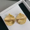 Stud Earrings Holiday Trend Jewelry Ladies Pleated Design Yellow Round Bright Party Birthday Accessory Gift Girl 8596 1568