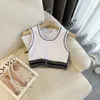 Camisole tank Top Women's classic ribbed knit garden collar fashion underwear tank top