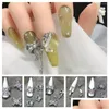 Decorazioni per unghie Sier 3D Gioielli per manicure Bowknot di alta qualità Decorazione in metallo Lega di cuore Strass di cristallo Donne Drop Deliver Otjmg