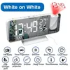 Inne zegary Akcesoria LED Cyfrowy budzik budzika sypialnia elektryczna budzik z projekcją FM Radio Time Projektor sypialnia łóżka Clockl2403
