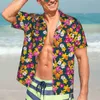 Men's Casual Shirts Ditsy Floral Beach Shirt Colorful Flower Hawaiian Men Classic Blouses Short-Sleeved Y2K Street Graphic Top