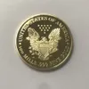 10 PCS DOM EAGLEバッジ24Kゴールドメッキ40 mm記念コインアメリカン像自由記念品のお土産容認できるコイン318N