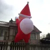 wholesale Giant 6mH (20ft) with blower Lighting Inflatable Climbing Santa Claus For Decoration / 20 Feet Inflated Flying Chrismas Old Man