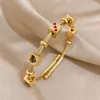 Bileklik Flashbuy Trend Heart Love Stars Dice Charm Paslanmaz Çelik Bilezikler Kadınlar İçin 18K Altın Kaplama Su Geçirmez Takı