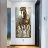 Peinture à l'huile sur toile avec cheval de course nordique, imprimés d'art mural, affiche d'animaux, images pour décoration de salle classique européenne, 226 m