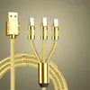 Ny design 3 i 1 snabb laddning USB C -kabel 200w LED -ljus snabb laddningskabel USB Typ C Telefonladdare för Samsung S24 Xiaomi Huawei