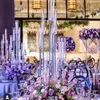 8 pçs 10 cabeças suportes decoração de casamento peça central candelabros claro castiçais acrílico para casamentos festa de evento 262u