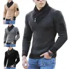 Мужские свитера вязаный свитер с длинным рукавом мягкий приятный для кожи шарф воротник мужской пуловер мужская одежда