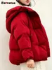 Trenchs de femmes manteaux fotvotee veste femmes avec une capuche mode coréenne épaissir chaud hiver parkas vintage streetwear surdimensionné bouffant