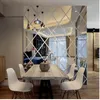 3d настенные зеркальные наклейки для гостиной, украшения дома, современный ромбовидный узор, сделай сам, наклейки на стены, акриловые декоративные наклейки292R