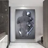 Paintings Couples Metal Figure Statue Canvas Painting Nordic Love Kiss Poster And Prints Sexy Body Wall Art Pictures For Living Ro226M