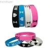 Bangle 1PC Nowy atrament projektowy wypełniony I Love Muzyka Silikonowa opaska na rękę dla fanów muzyki Silikonowe gumowe bransoletki Banles Women Men prezent LDD240312