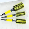 Professional 6pcs/set Yellow Wood Handle Boar Bristles Round Hair Comb Hairdressing Hair Brush Barber Salon Styling Tools 240229