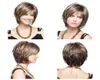 Wig Factory Outlet No Cover New Fashion Short Straight Mixed Color Hair Synthetic Party Wigs for Women1525093