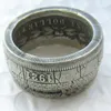 HB11 Handmake Coin Ring Door HOBO Morgan Dollars Verkopen Voor Mannen of Vrouwen Sieraden US size8-16161c