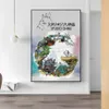 Målningar japanska anime miyazaki hayao tecknad affisch och utskrifter spännande bort duk målning dekor väggkonst bild för levande 286v