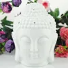 Whole- Ceramic oil burner Buddha head oil station black and whiteTemple Home3210