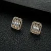 Kolczyki na stadninie 12 mm modny luksusowy plac dla kobiet ślub Cubic Criconia Crystal African Dubai Bridal Earring E9476