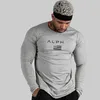 Heren Gym Sportkleding Mode Bodybuilding T-shirt Running Sweatshirt Ademend Fitness Casual Mannelijke Lange Mouw T-shirt 240227